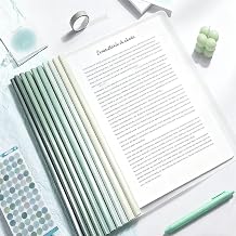 10pcs Sliding Bar Report Covers, A4 Transparent Gradient Green File Cover