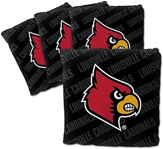 Officially-Licensed NCAA Set of 4 Cornhole Bags - All Weather Regulation 6” x 6” Size - 16oz Weight - Designed in USA