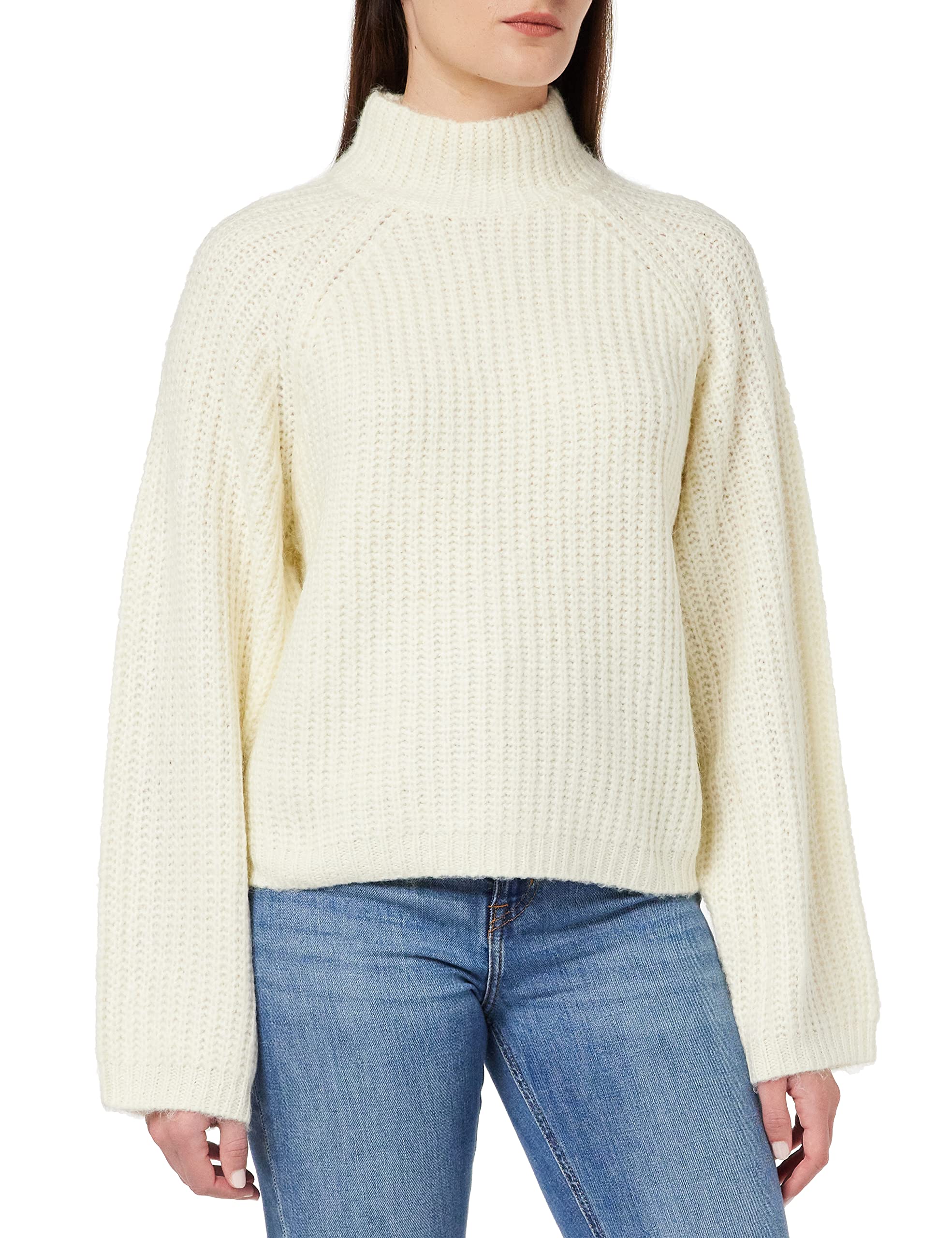 PIECES Pcnina LS O Neck Knit Noos BC Maglione Lavorato A Maglia Melange Grigio Medio Xs Donna 816750136