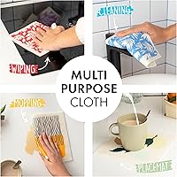 Vista 2 de SUPERSCANDI - 5 paños de cocina suecos - 100% biodegradables y compostables Toallas de papel reutilizables lavables, seguras para alimentos y sin