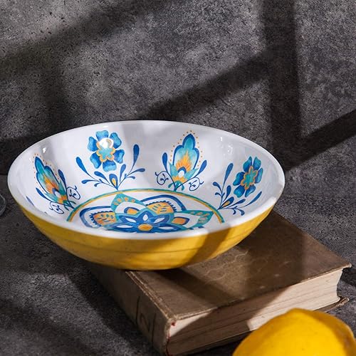 Miniatura 9 de Juego de vajilla de melamina de 12 piezas de vajilla duradera, juego de platos coloridos, apto para lavavajillas, a prueba de roturas, resistente a