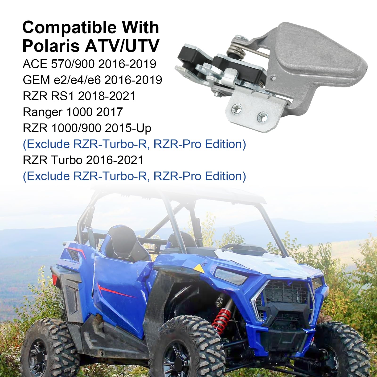 Left Door Latch Lock For Polaris RZR 900 / 1000 / RS1 / Turbo / XP 1000 & XP 4 1000 – Stainless Steel
