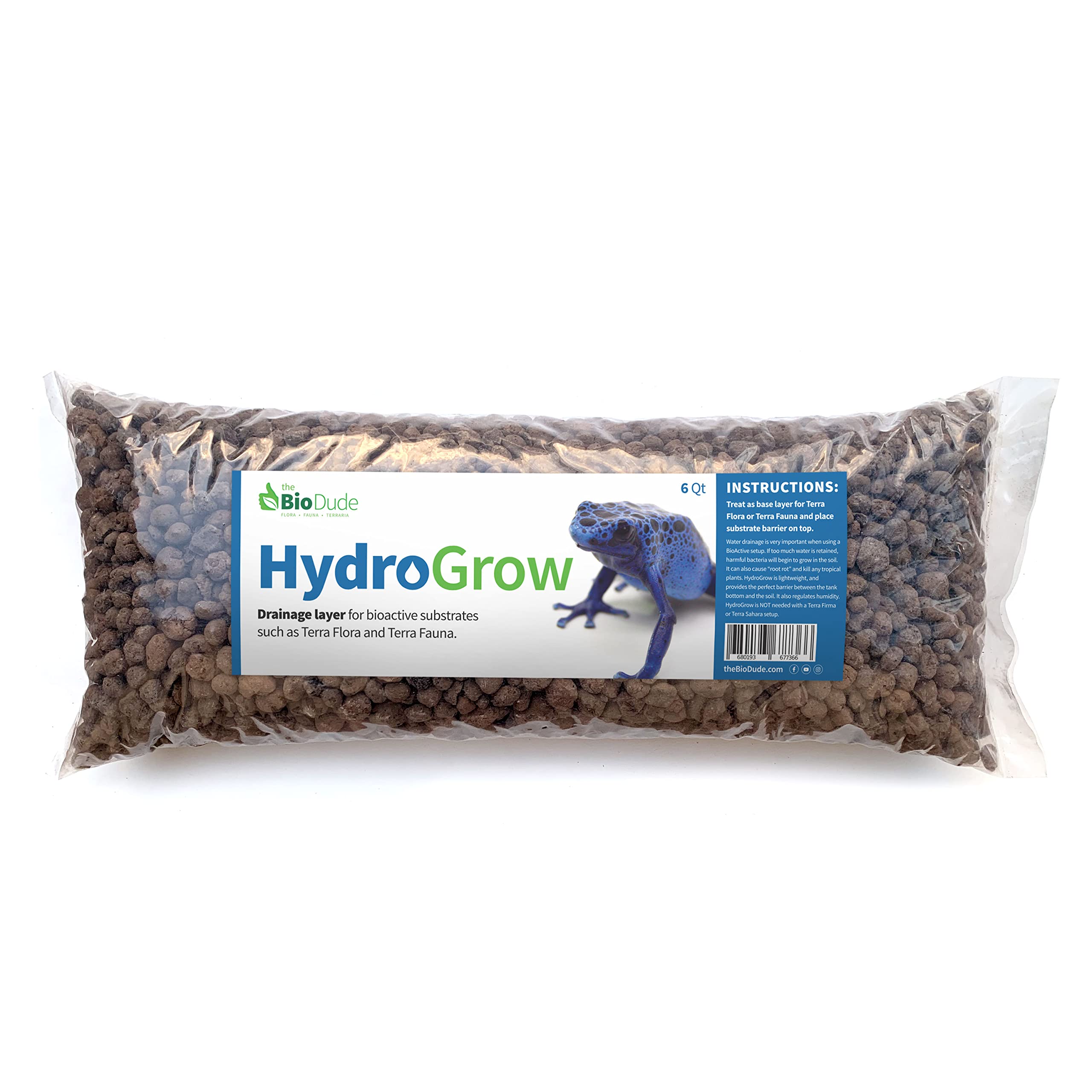 The Bio Dude HydroGrow V2 6 quarts Drainage Layer for Tropical bioactive terrariums