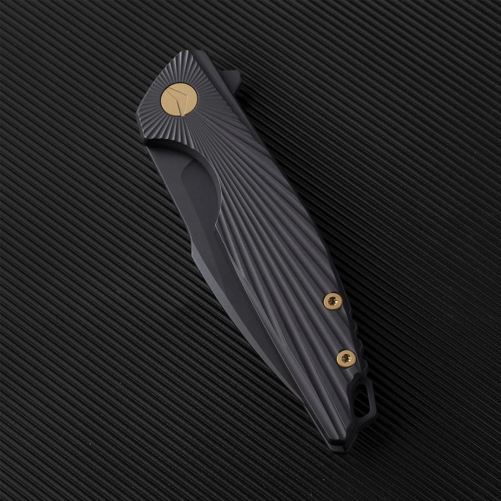 Taschenmesser Klappmesser Outdoor Messer Survival Messer EDC Einhandmesser mit Taschenclip, Tasche - M390 Stahl, Griff mit Titan - Männer Geschenk (Schwarz)