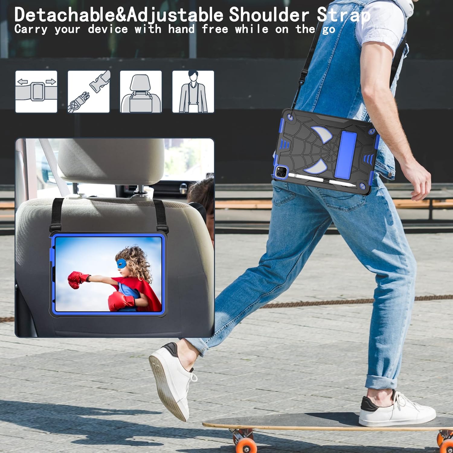 Tablet PC Bags Cases Sleeves Tablet Children's Case Compatible with iPad Air 4 2020 /iPad Air5 10.9/iPad Pro 11 2018/2020/2021,Protective Cover Shockproof and Resistant Case with Built-in Holder+Shoul