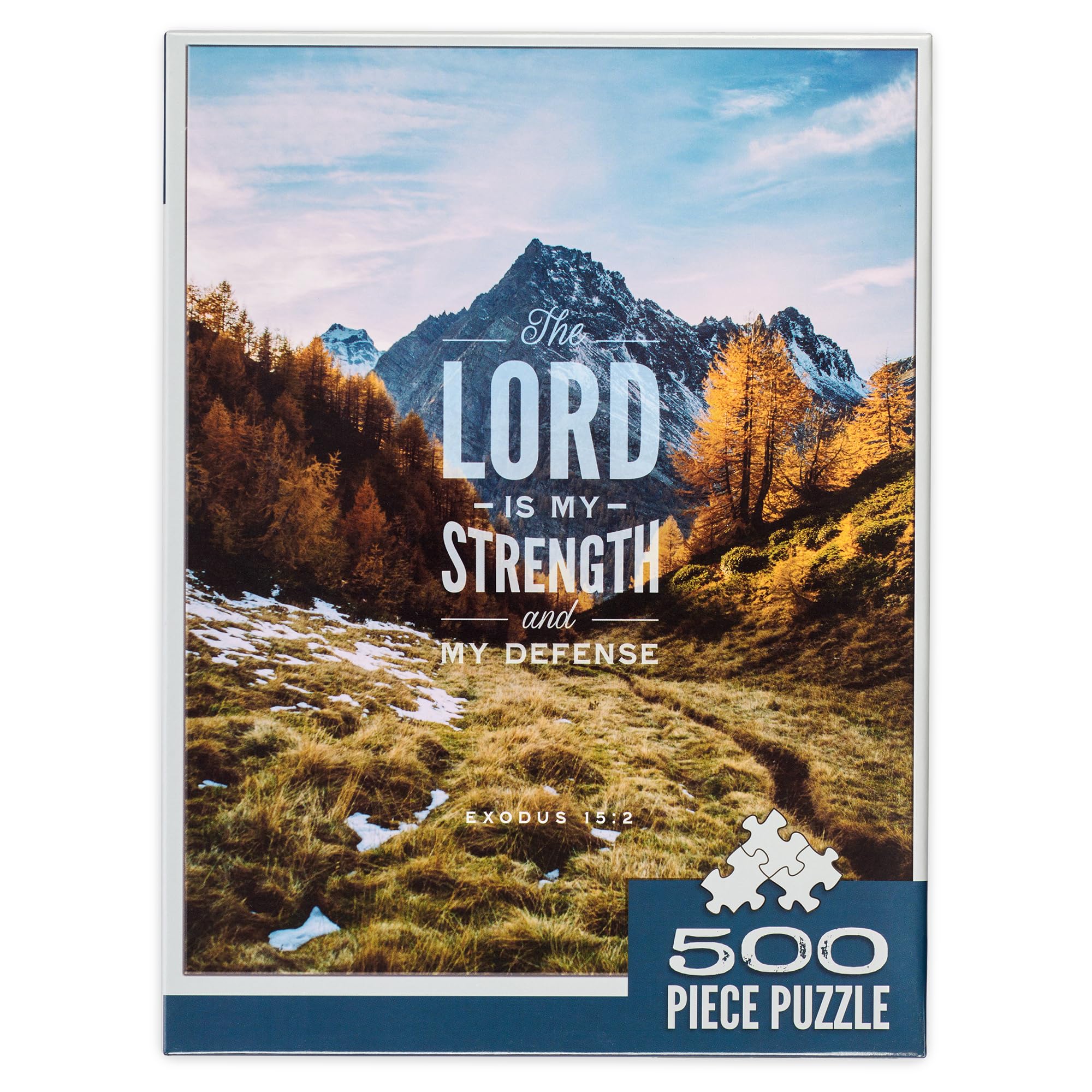 Christian Art Gifts 500 Piece Inspirational Scripture Jigsaw Puzzle for Family: Lord is My Strength Encouraging Bible Verse Family Activity Game