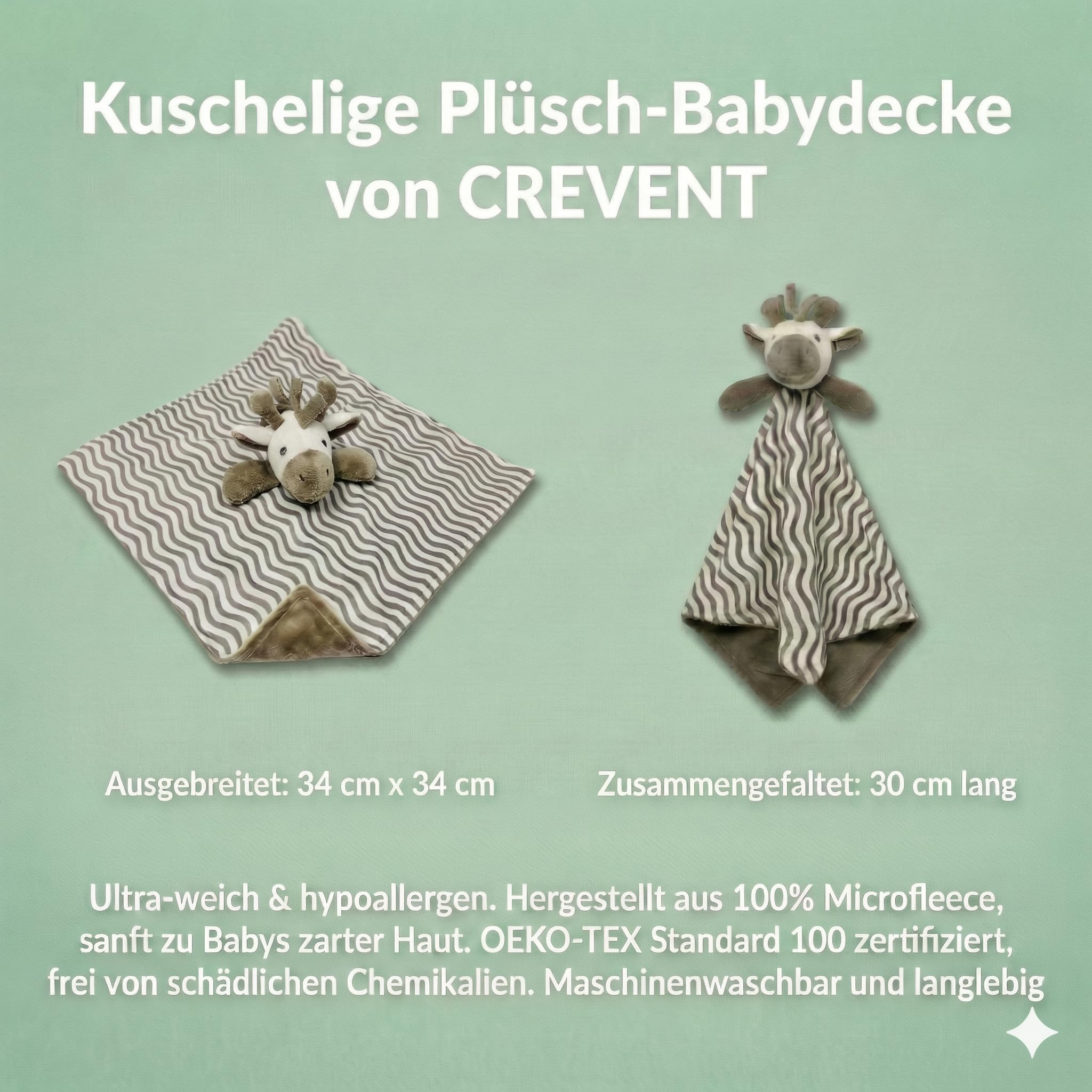 Windeltorte neutral | Taufgeschenk | Geschenk zur Geburt | Canvaskorb Ø 25 cm | 18 Premiumwindeln Größe 2 | Zebra Schmusetuch | 2x Feuchttücher | Grußkarte „Hallo Baby“