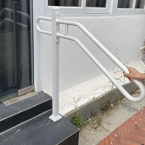 Miniatura 5 de SMQLJXC Pasamanos de metal de 28 pulgadas para escaleras, barandillas negras para escaleras, barandillas de escaleras interiores para exteriores