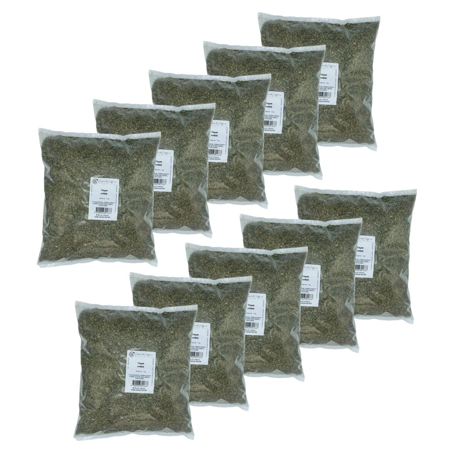 Cheffe.com – Lote de 10 tomillo acribado – Bolsita de 1 kg