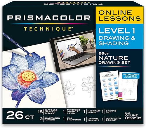 Prismacolor Technique Art Supplies and Digital Art Lessons Juego de dibujo de naturaleza Nivel 1 Aprende a dibujar con lápices de colores, lápices