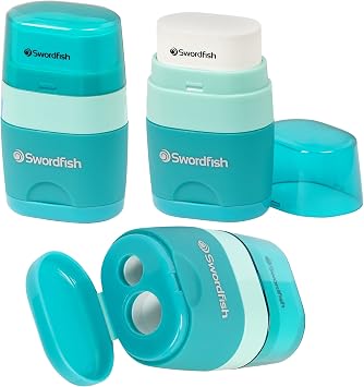 Swordfish Twin Combo Pencil Sharpener and Eraser (Pack of 20)
