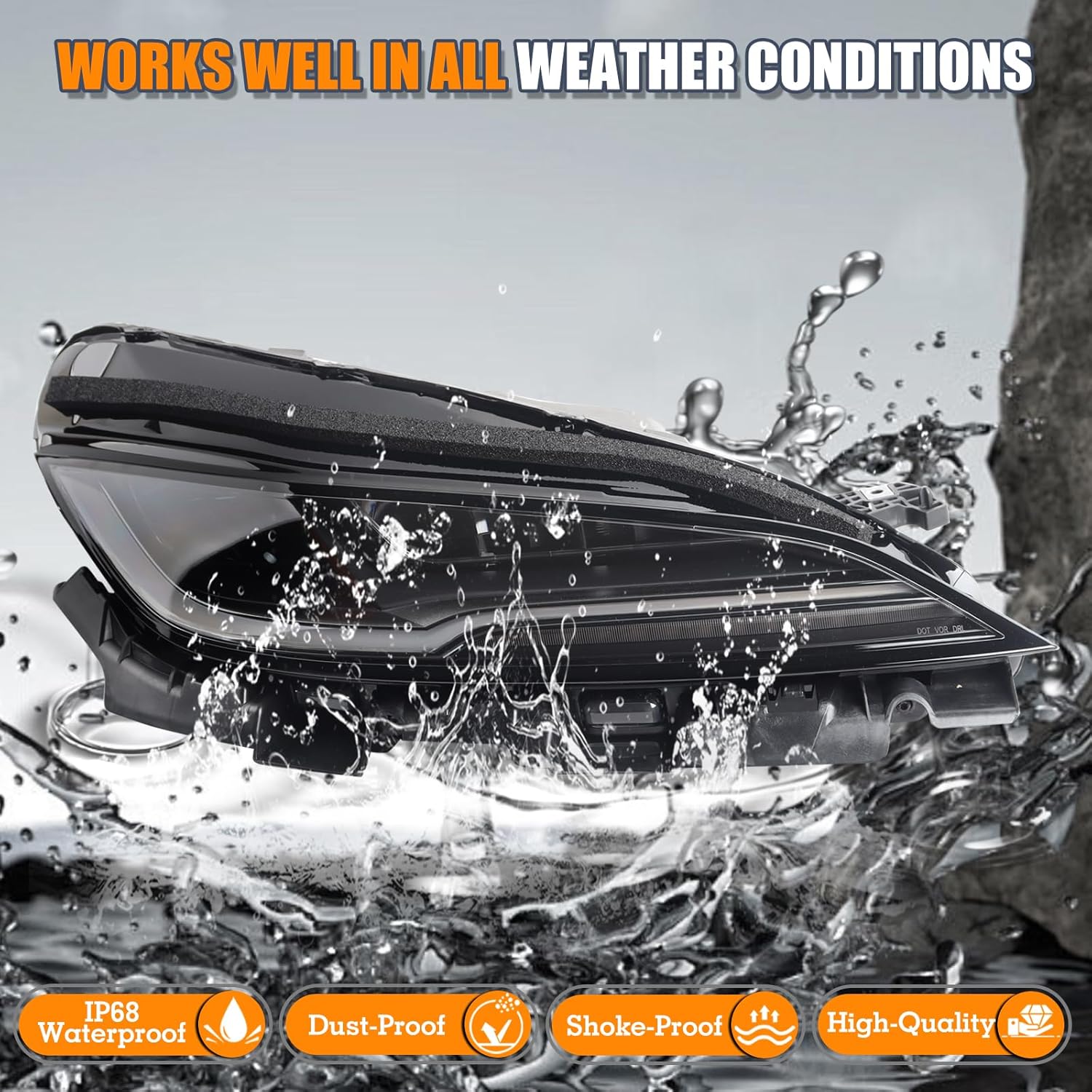 Right LED Headlights Assembly Compatible with 2024-25 Tesla Model 3 Headlamp Right Passenger Side Replacement 1694087-00-F