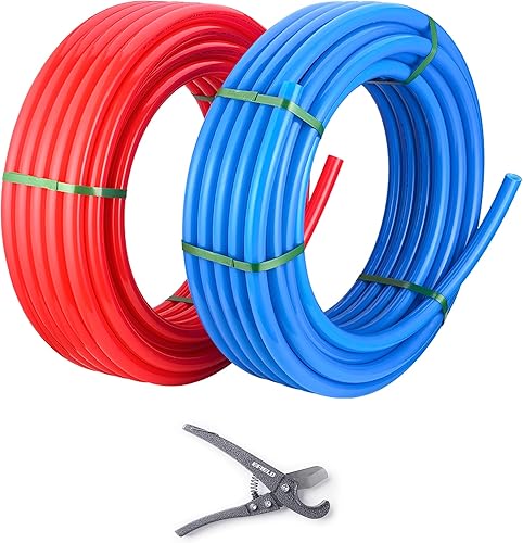 Miniatura 9 de EFIELD Tubo Pex-b de 1/2 pulgada y 2 x 100 pies (certificado NSF) azul y rojo de 200 pies de longitud para agua potable, para agua caliente/fría