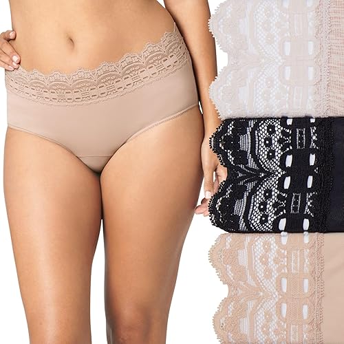 Olga womens Secret Hugs 3 Pack Panty Hipster Panties, French Toast/Black/Butters