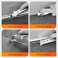 Vista 6 de Kit de herramientas de calafateo THINKWORK, herramienta de eliminación de calafateo 4 en 1, herramienta de calafateo de acero inoxidable para juntas