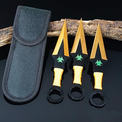 KCCEDGE BEST CUTLERY SOURCE Cuchillo táctico cuchillo de supervivencia cuchillo de caza 6.5 "Kunai lanzar cuchillos set hoja fija cuchillo de