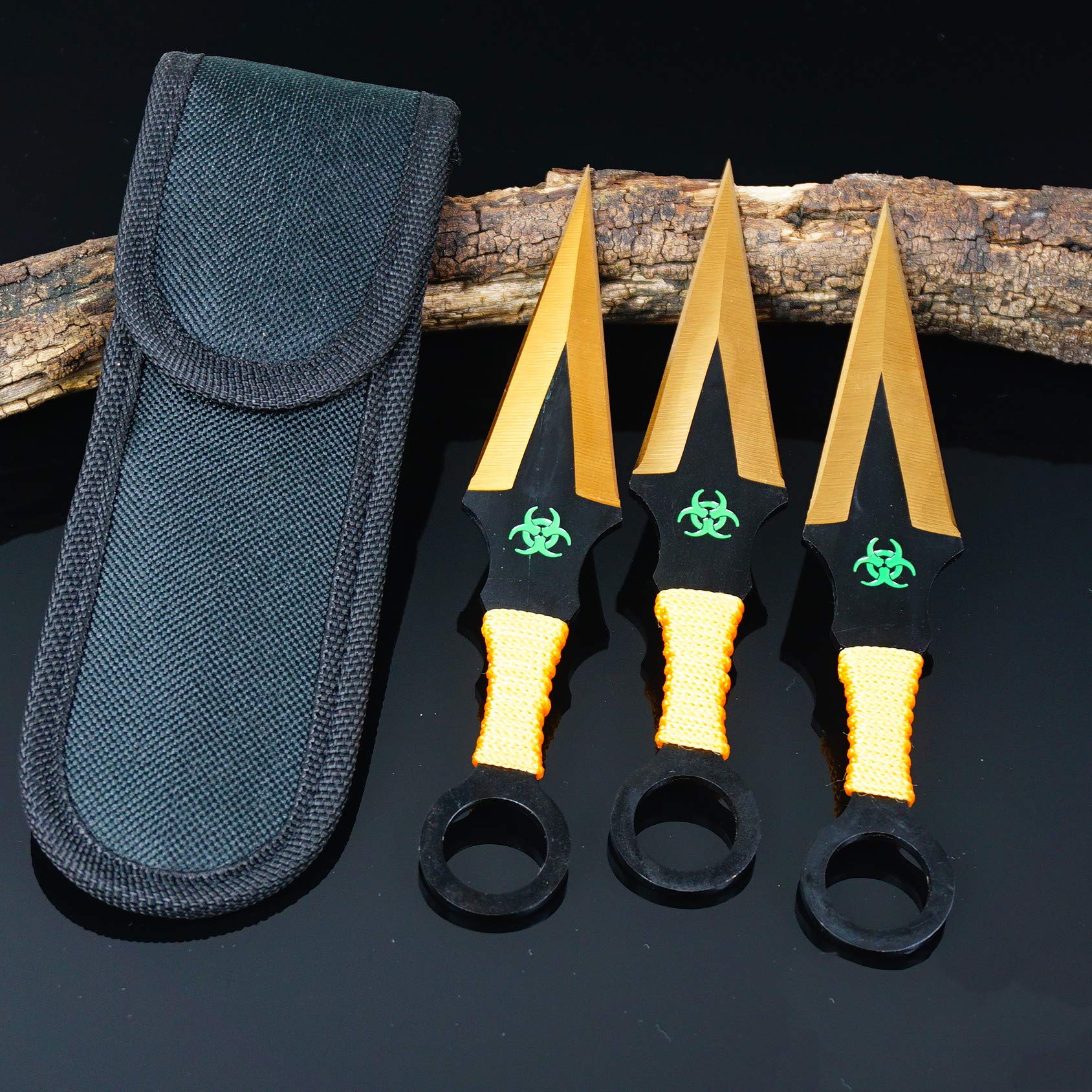 KCCEDGE BEST CUTLERY SOURCE Tactical Knife Survival Knife Hunting Knife 6.5" Kunai Throwing Knives Set Fixed Blade Knife Razor Sharp Edge Camping Accessories Survival Kit Tactical Gear 73932