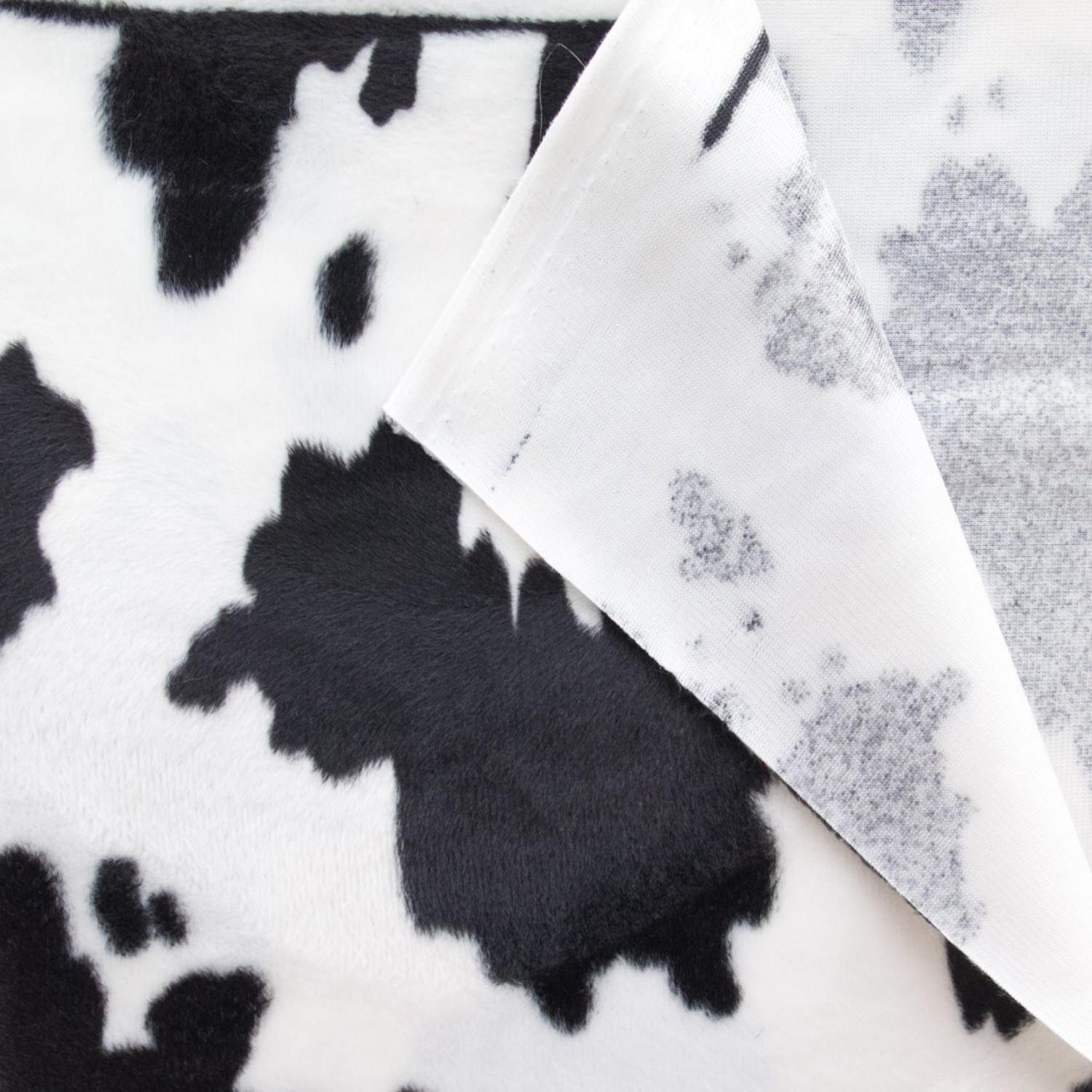 Amazon.com: Black and White Cow Print Velboa Fabric with Wave Soft