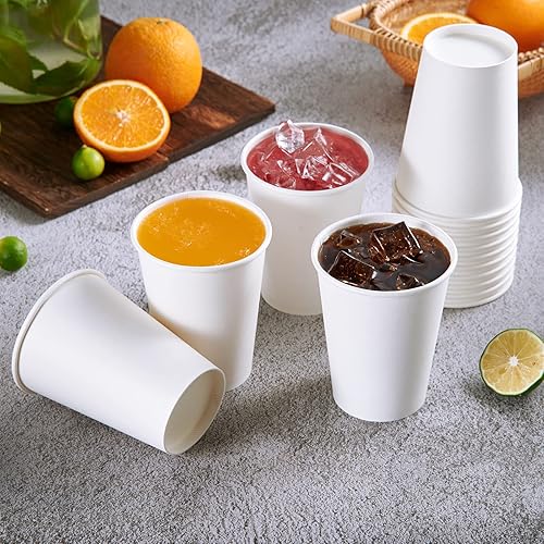 Miniatura 4 de Vplus Paquete de 500 tazas de café de papel de 12 onzas, tazas de café desechables de 12 onzas con tapas, tazas para beber fríocaliente, tazas de