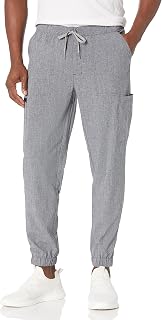 Renew Men's Jogger Scrub Pant, Grey Heather, Large Short