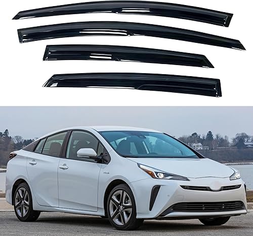 Miniatura 227 de IG - Visera para ventana de automóvil, protector contra la lluvia, el sol y el viento, con cinta adhesiva, deflector extraduradero para ventana