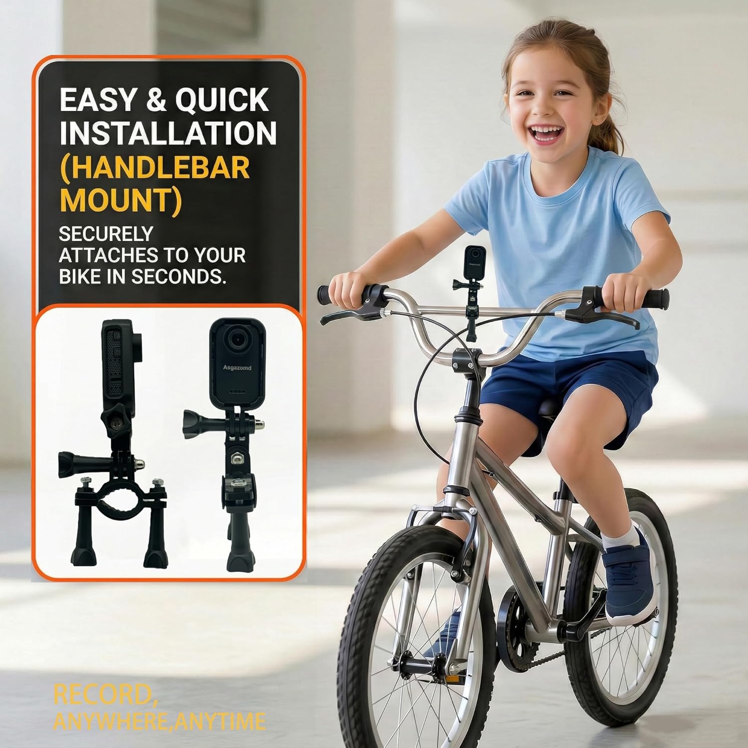 Thumb Action Camera,Sports Camera,Tiny Size,1080P, Hands Free POV Recording with Portable Camcorder Mount Anywhere for Pet Walking, Work, Cycling,Travel (Black, 64GB)