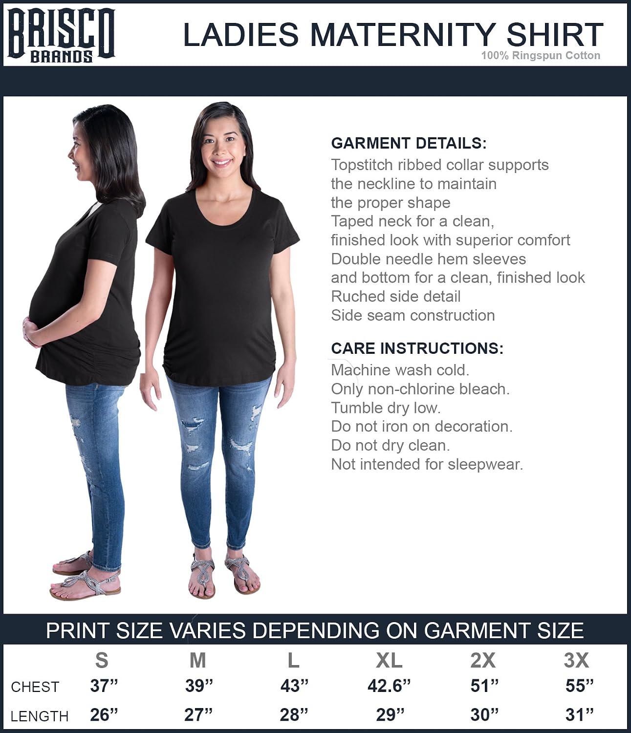 Womens Maternity Oops I Did it Again Expecting T Shirt Tee Black Small