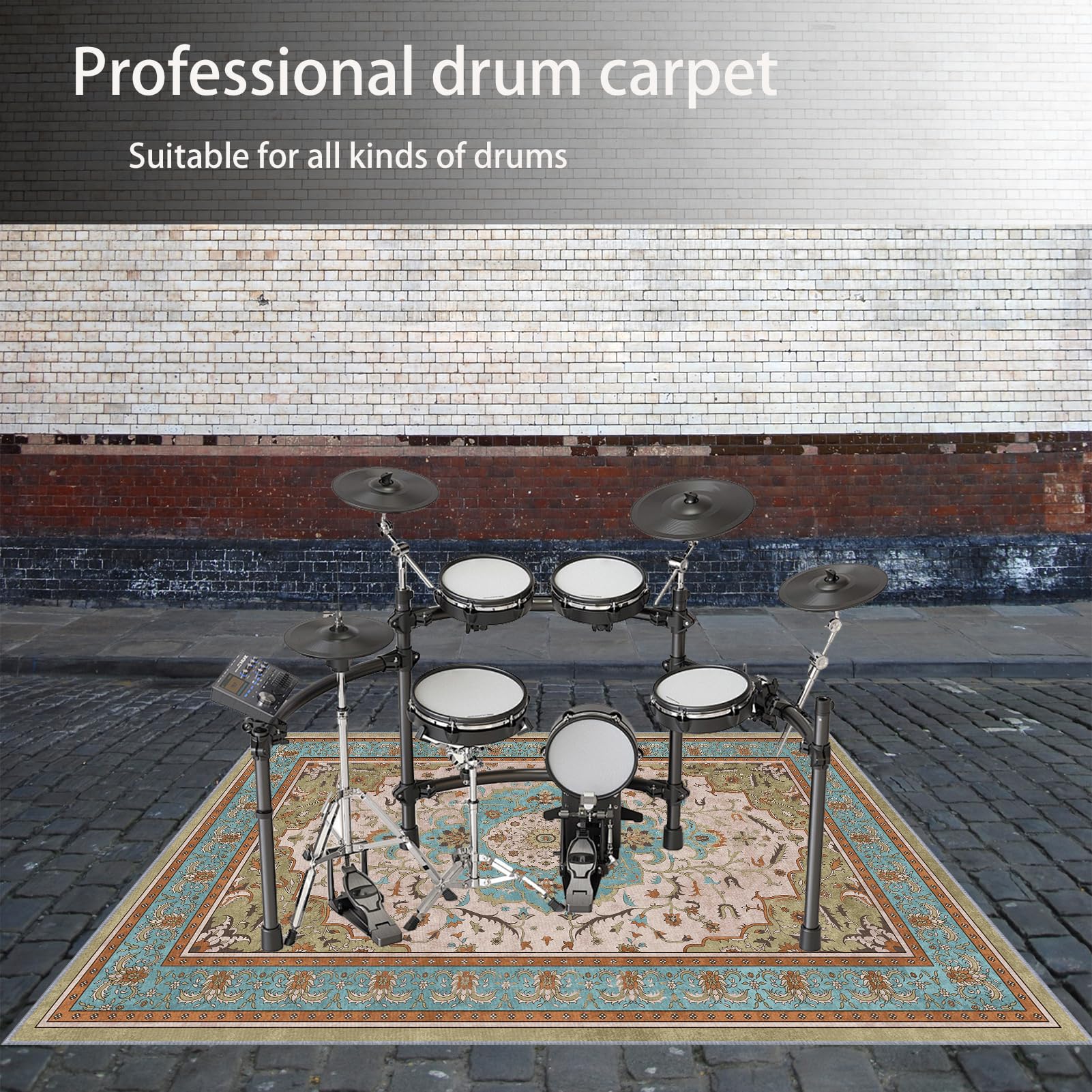 200 x 160 cm Drum Teppich Schlagzeugteppich Schallschutzmatte Professioneller Schlagzeugteppich rutschfeste Trommel Teppiche Elektronisches Schlagzeug Antivibrationsmatten