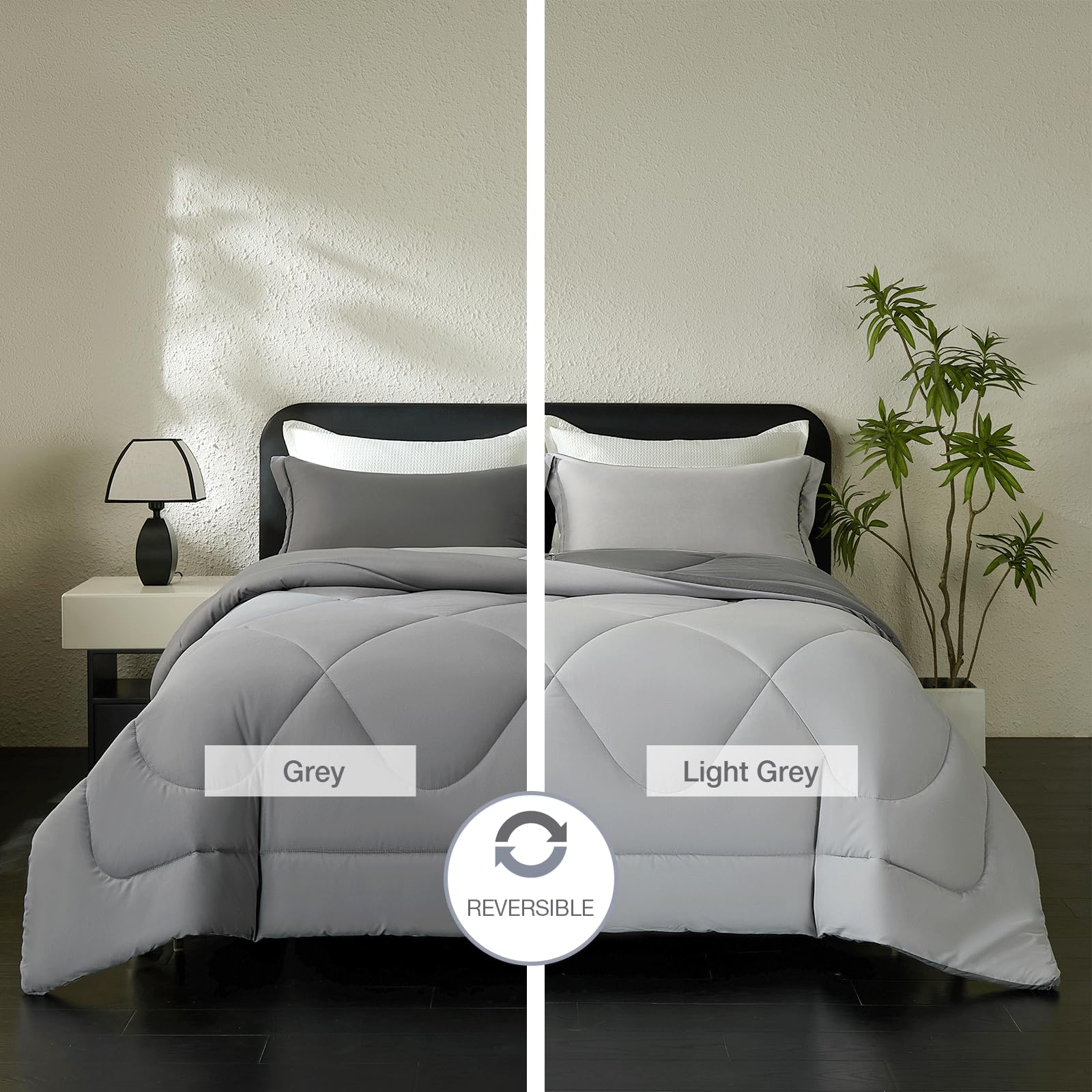 beeweed Bettdecke 135x200 Ganzjahresdecke Wende-Steppdecke Oeko-TEX Zertifiziert 300GSM 4 Jahreszeiten Bettdecken Duvet 135x200cm Weiche Mikrofaser Schlafdecke mit Kissenbezüge