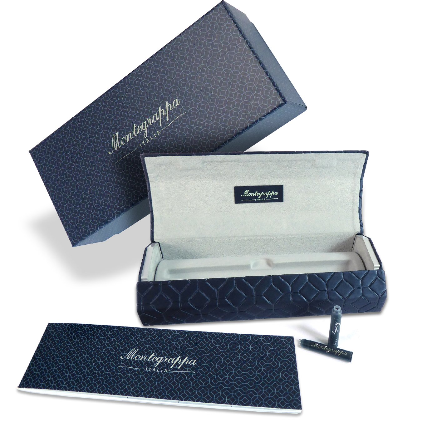 Stylo Plume Montegrappa Fortuna - Résine Bleu Foncé, Finition Platine, Occasion