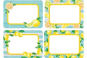 Fun and Colorful Name Tags with Lemon Cut Outs