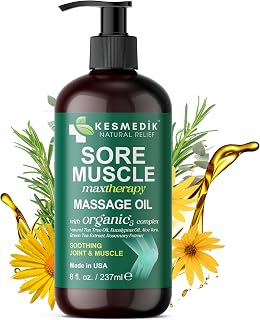 Kesmedik Arnica Massage Oil for Sore Muscles - Eucalyptus & Tea Tree Blend for Deep Relief, Recovery, Skin Softening & Anti-Cellulite
