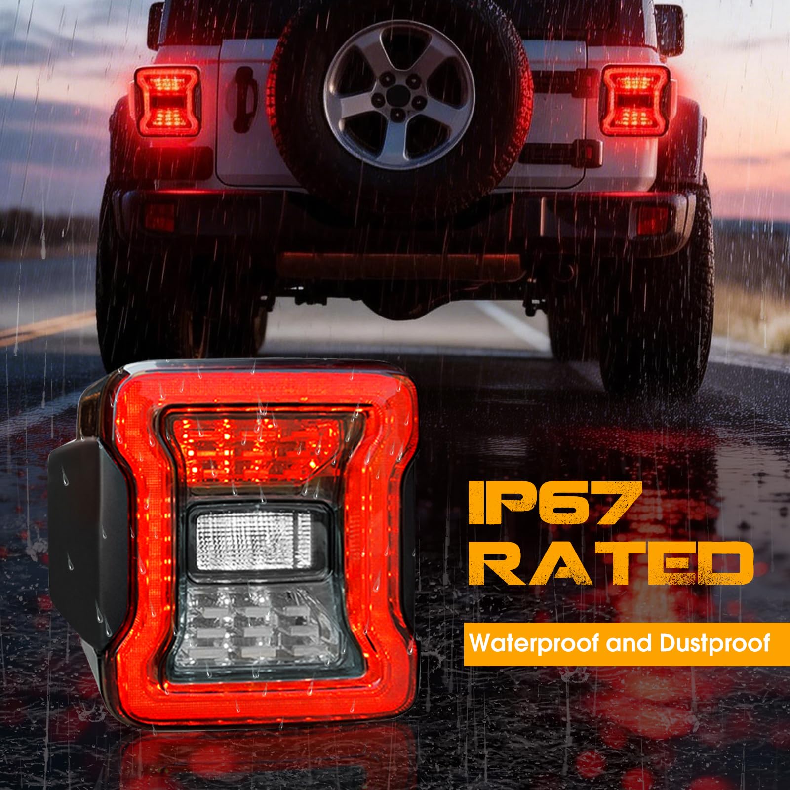 Amazon | スモークレンズ LEDテールライト 2007-2018 ジープラングラー