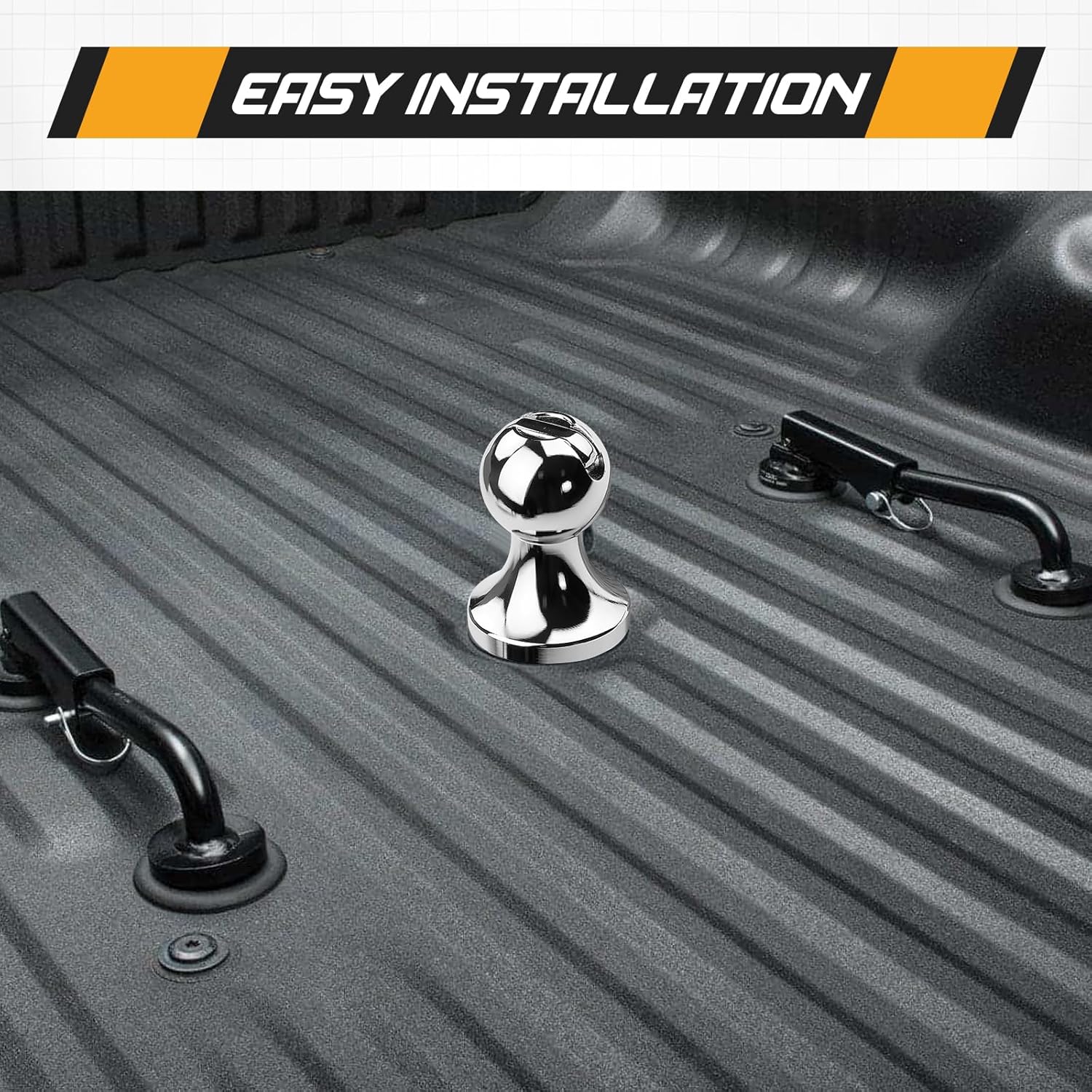 19311 Pop-in Hitch Gooseneck Ball Fit Elite Under-Bed Bolt-On Gooseneck Head, Fit for Ford F-250 F-350 F-450 Rail System or Aftermarket Rails (30126, 30852&30868) (30000lbs, 2-5/16 Inch) 97002012