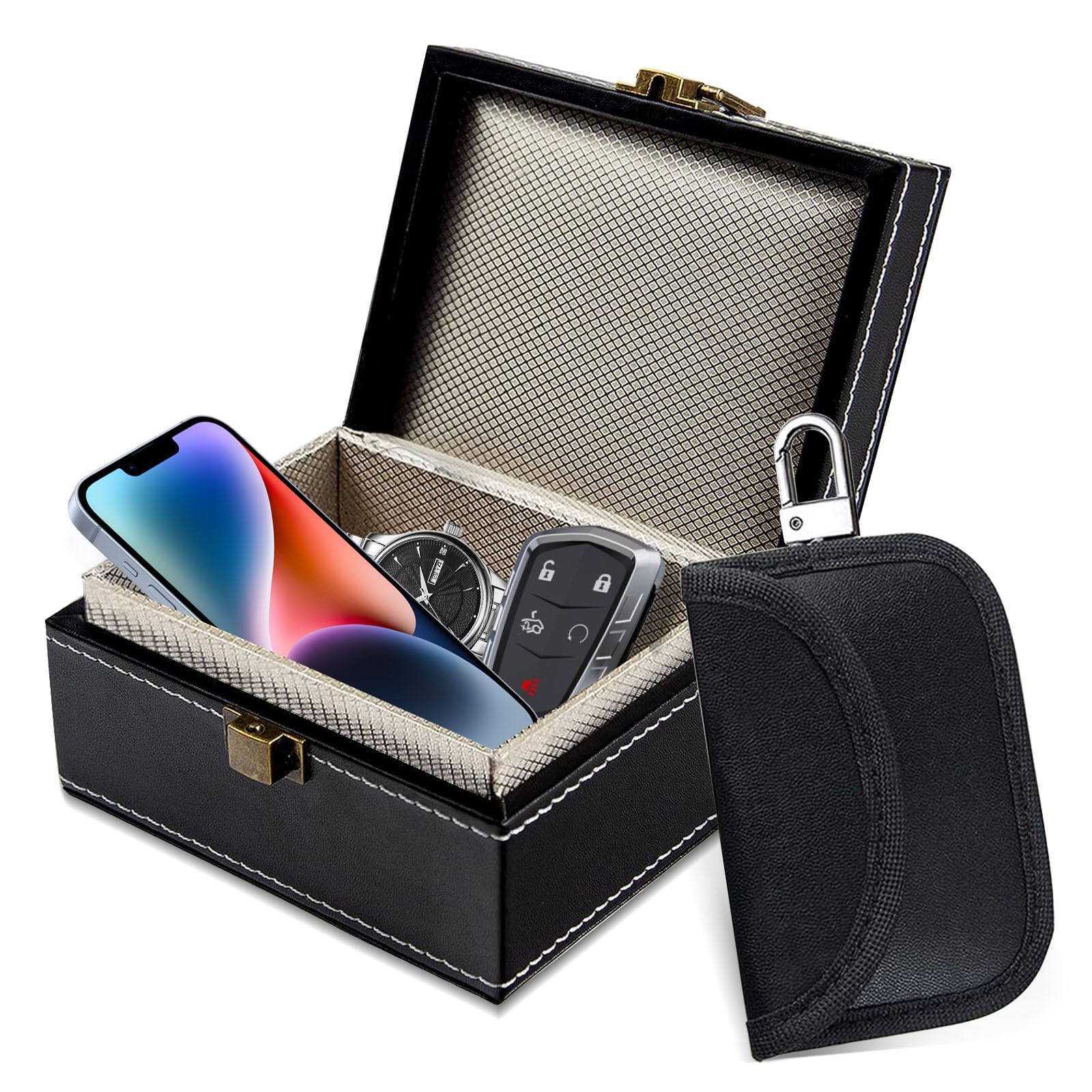 Faraday Box for Car Keys, Car Key Signal Blocker Box, Anti-Theft Signal Blocking Cages for Car Keys