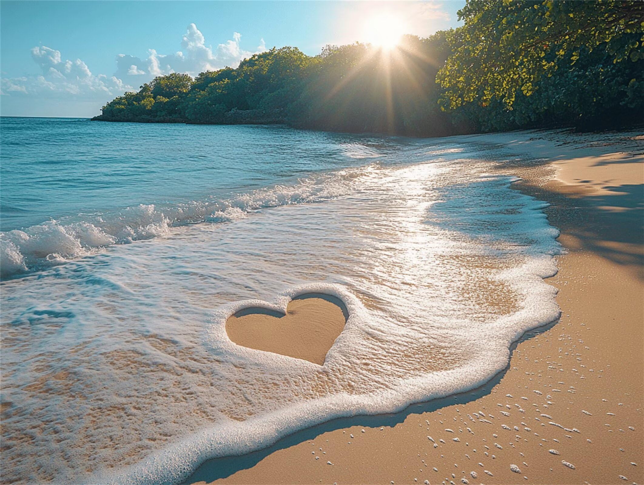 Puzzle 3000 Pièces Adultes Plage Puzzles Classiques Amour, n-201