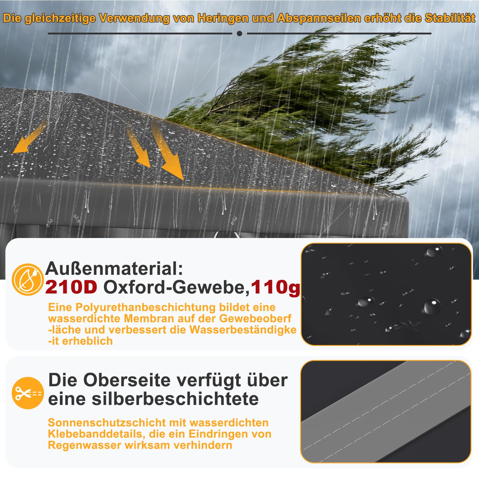 JUMMICO Pavillon 3x6 Wasserdicht Stabil Winterfest Höhe Verstellbar,Faltpavillon mit 6 Seitenwänden,Pavillon UV Schutz 50+,Gartenpavillon Faltzelt für Garten, Innenhof, Camping,Gazebo Hellgrau