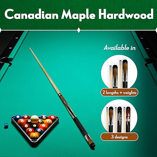 Miniatura 3 de ISZY Billiards Palo corto para taco de billar - Palos de piscina de arce canadiense de madera dura para deportes de mesa de billar