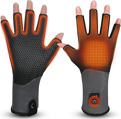 Guantes térmicos sin dedos para mujeres y hombres, guantes térmicos recargables, calentador de manos eléctrico, ultrafinos y antideslizantes para el