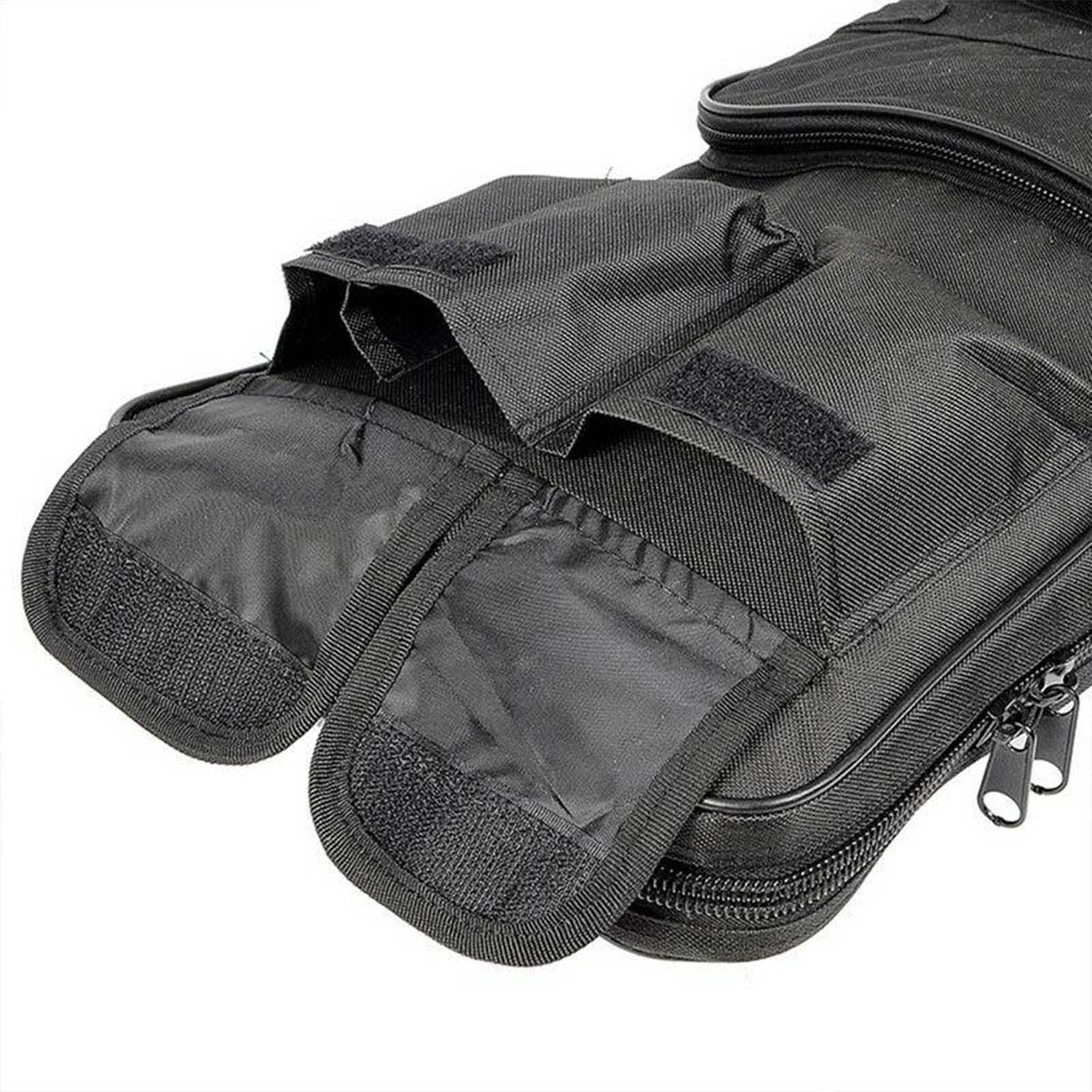 Bolsa Táctica para Rifle, Bolsa De Rifle, Correa Extraíble para Caza Pesca Mochila Impermeable Compartimiento con Cierre para Cargador Munición Accesorios -Negro