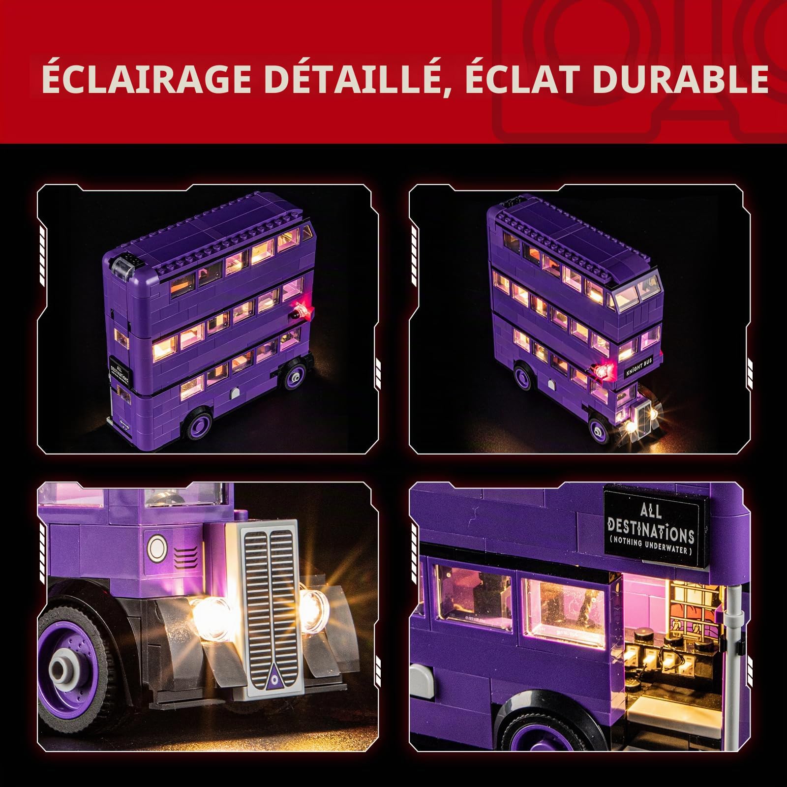 BRIKSMAX Kit d'éclairage pour l'aventure du bus Knight - Éclairage LED pour Lego 76446 - 1 pièce, 11,99 x 16,51 x 3,99 cm, Âges 8+