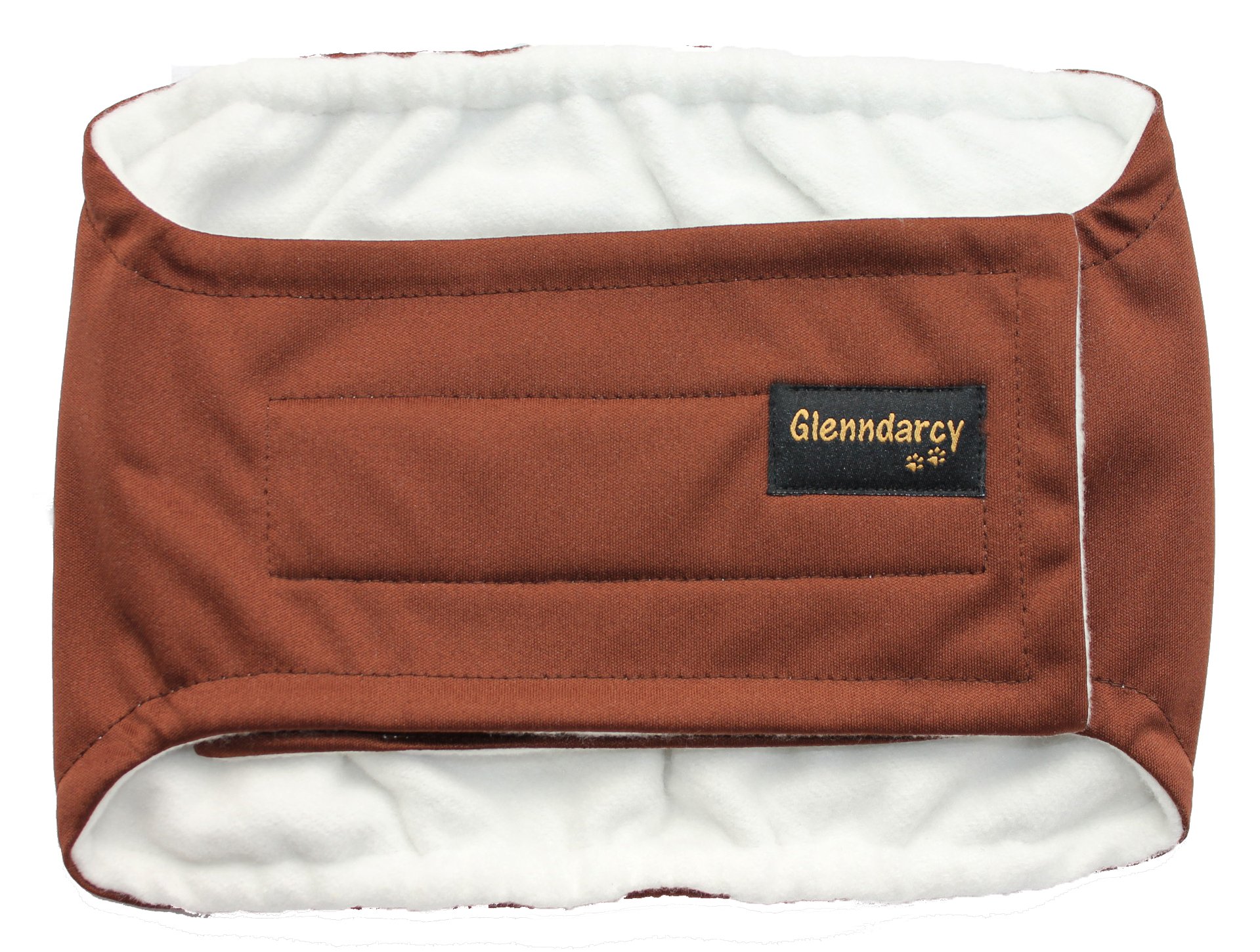 Glenndarcy Male Dog Belly Band I Urine Incontinence Marking I Coffee Medium Long and 2 Washable Pads