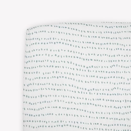 Little Unicorn Sábana bajera ajustable de muselina de algodón para cuna, súper suave, tamaño para colchón estándar de cuna de bebé y cama para niños