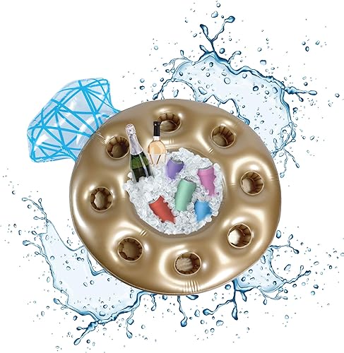 Pop Fizz Designs Bar inflable para despedida de soltera Enfriador de anillos y barra de piscina