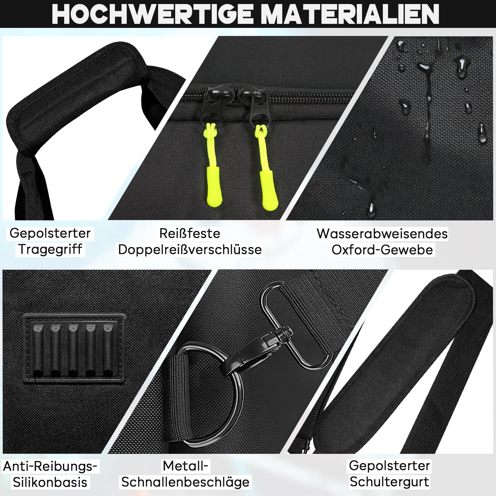 SUNDOY DJ - Bolsa organizadora de Cables con Base Acolchada extraíble y divisores, para Equipo de DJ, Cables de Audio y Accesorios de música, Negro, 45.7 x 31 x 35.6-cm, Tejido Impermeable