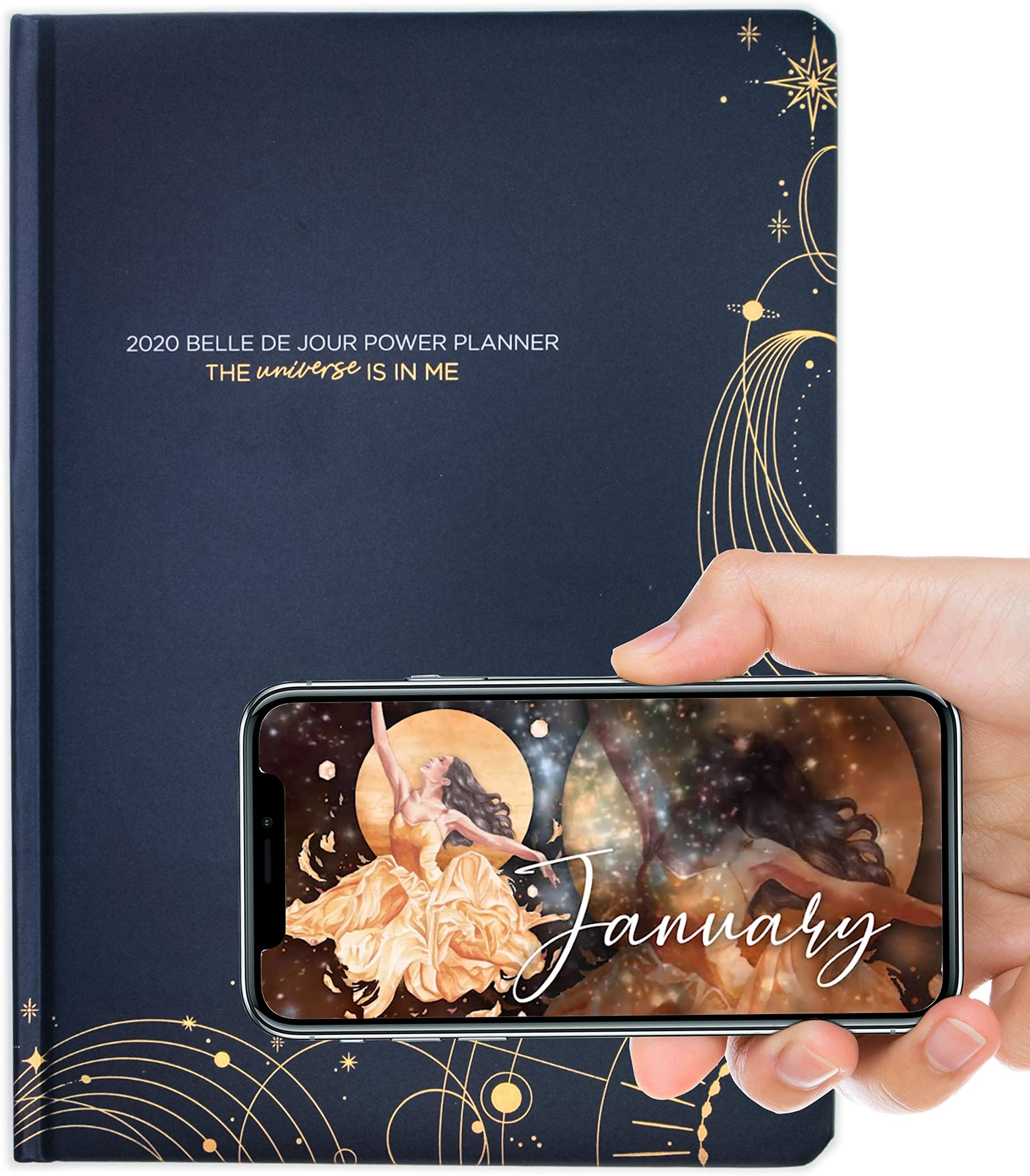 Belle de Jour 2020 Power Planner (Limited Edition) - Weekly & Monthly Pages, Cute Hardcover, A5 Size, | Daily Organizer with Back Pocket, Inspirational Quotes, Hourly Schedule, Bills & Goals Tracker