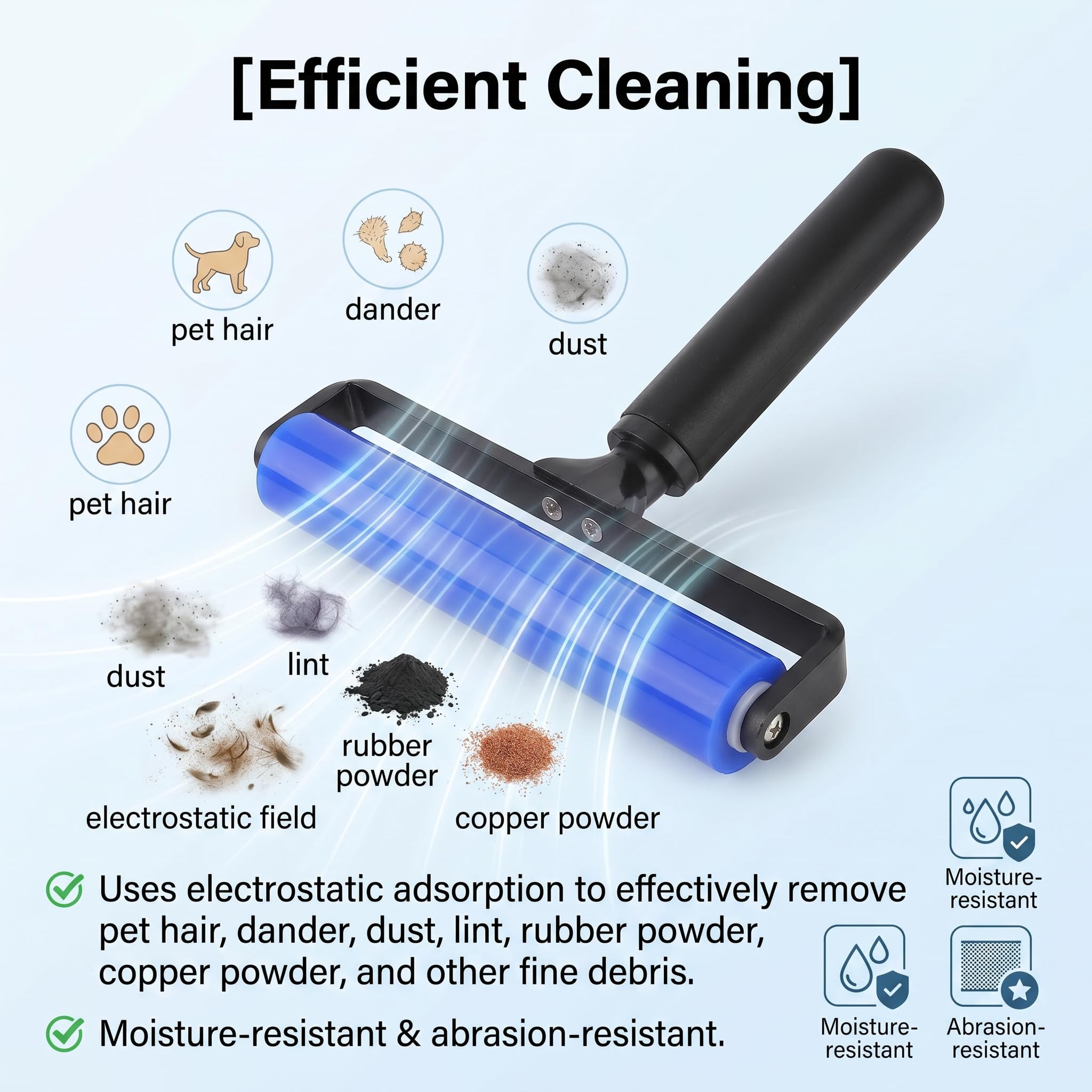 12 Inch Silicone Manual Roller Anti-Static Cleaner Tool,Unde -4