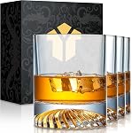 OPAYLY Whiskey Glasses Old Fashioned Glasses Set of 4 12oz Rocks Glasses Gift for Men Women Drinking Bourbon Scotch Cocktails Rum Cognac Vodka at Bar Home
