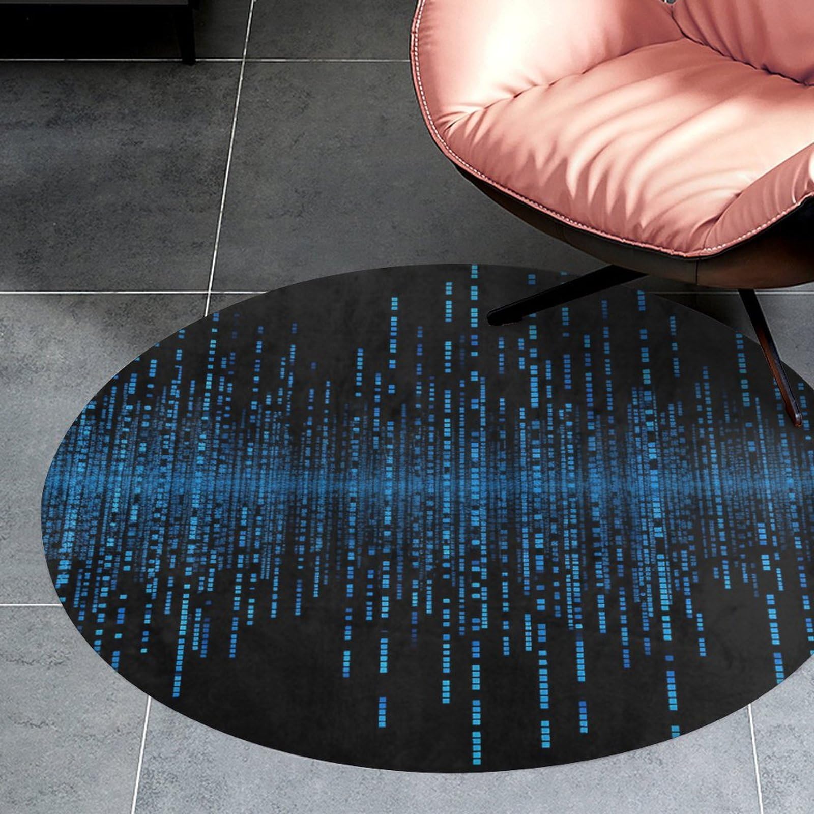 Tapis circulaire pour chambre ou salon en velours de corail doux 90cm