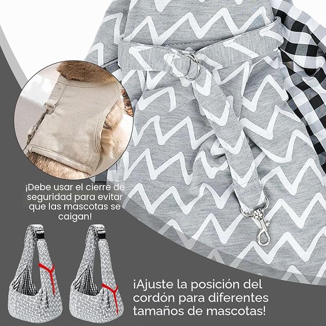 Foto 4 de 7 de Bolso Bandolera Portamascotas hasta 7,5kg para Perros y Gatos Gris